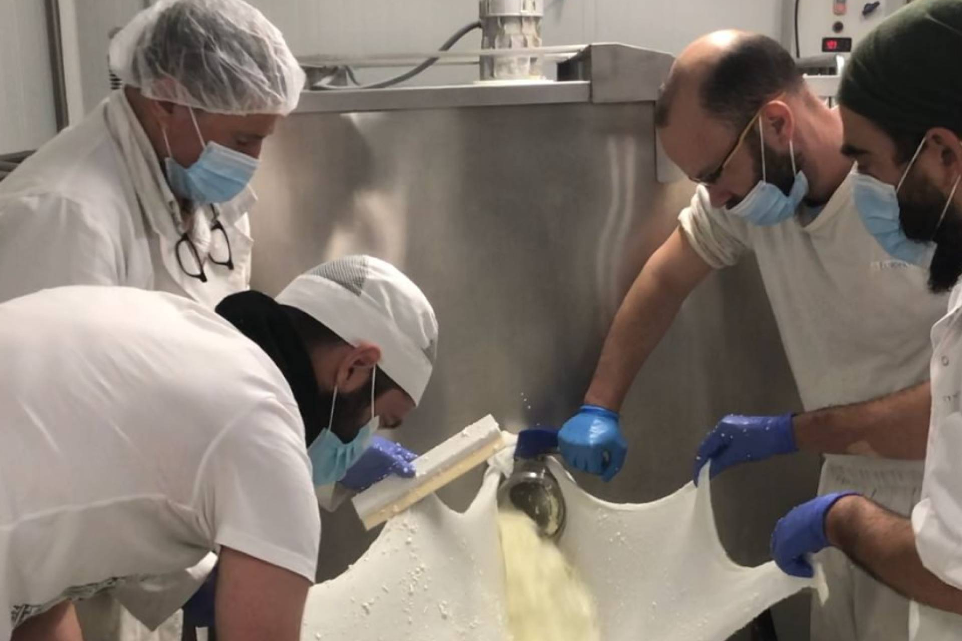 Equipo trabajando en proceso lácteo dentro del proyecto GO-LACTOVALOR